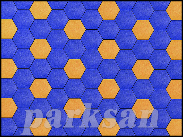 EPDM YÜZEYLİ KAUÇUK KARO ALTIGEN ZEMİN KAPLAMA RENK MODELLERİ / 61204-03 Epdm Yüzeyli Kauçuk Karo Zemin Kaplama Altıgen Modeli