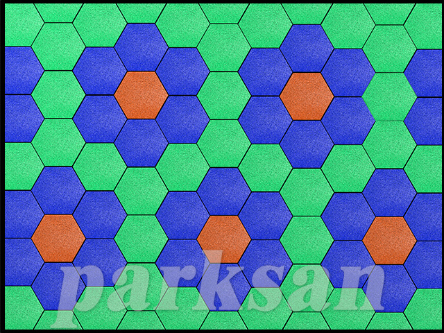 EPDM YÜZEYLİ KAUÇUK KARO ALTIGEN ZEMİN KAPLAMA RENK MODELLERİ / 61204-05 Epdm Yüzeyli Kauçuk Karo Zemin Kaplama Altıgen Modeli