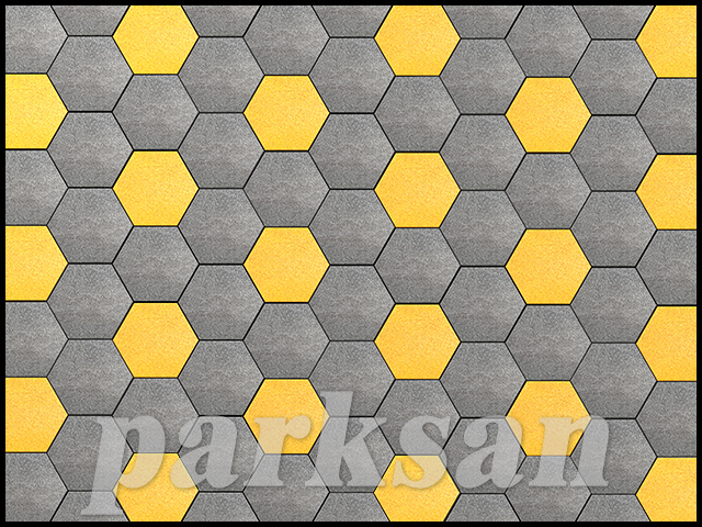 EPDM YÜZEYLİ KAUÇUK KARO ALTIGEN ZEMİN KAPLAMA RENK MODELLERİ / 61204-04 Epdm Yüzeyli Kauçuk Karo Zemin Kaplama Altıgen Modeli