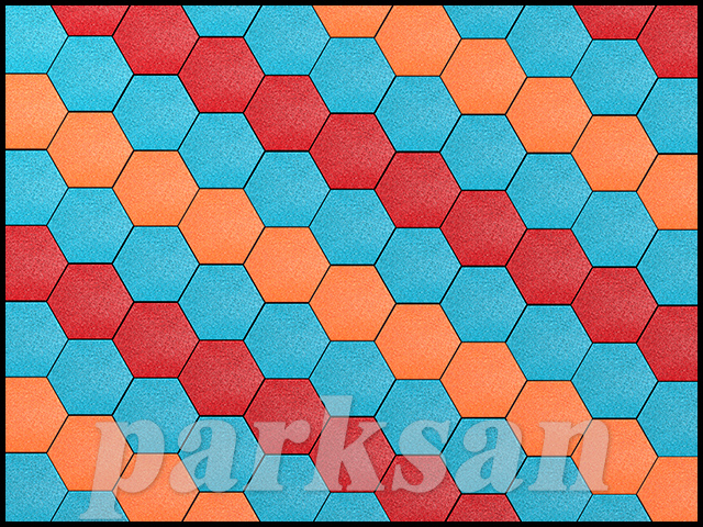 EPDM YÜZEYLİ KAUÇUK KARO ALTIGEN ZEMİN KAPLAMA RENK MODELLERİ / 61204-06 Epdm Yüzeyli Kauçuk Karo Zemin Kaplama Altıgen Modeli