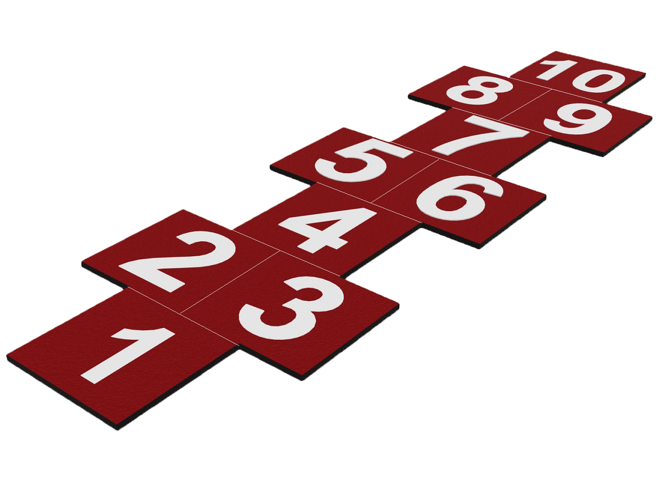 61500 - 05 Kauçuk Karo Seksek Oyun Takımı(Standart Seri /Bordo-Beyaz)