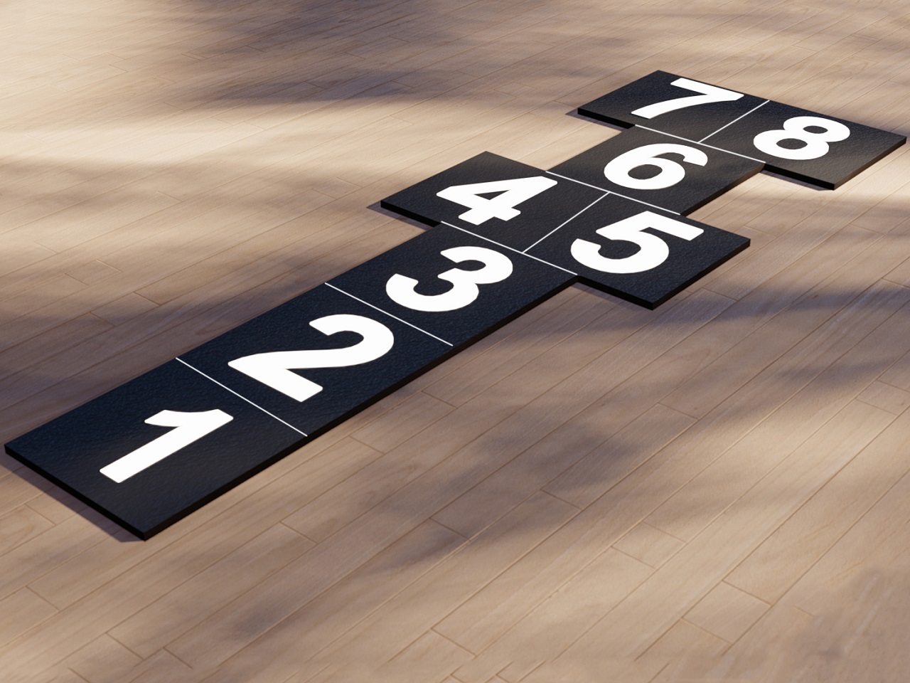 KAUÇUK KARO SEKSEK OYUN TAKIMI VE FİZİKSEL BECERİ OYUN TAKIMI MODELLERİ / 61500 - 01  Kauçuk Karo Seksek Oyun Takımı(Standart Seri /Siyah-Beyaz)