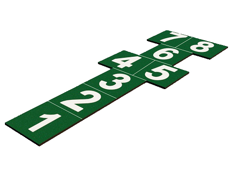 61500 - 02 Kauçuk Karo Seksek Oyun Takımı(Standart Seri / Yeşil-Beyaz)