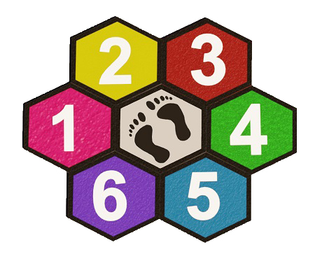 61500 - 09 Kauçuk Karo Altıgen Seksek Oyun Takımı(Özel Seri /Renkli)